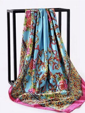 Women’s Designer Inspired Square 35"×35" Polyester Silk Feeling Scarf - New